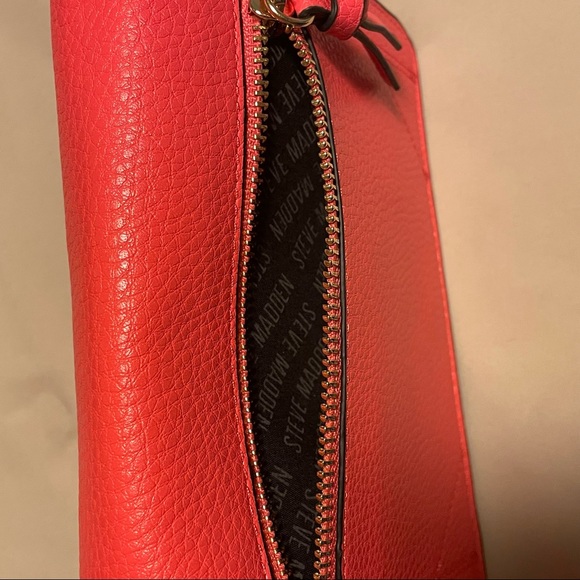 Steve Madden Bjules Coral Crossbody Bag like New statement Purse Card Zipper - Picture 11 of 11